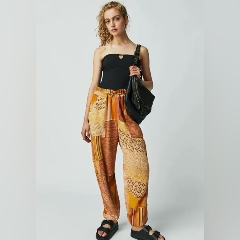 Free People Camille Patchwork Pants Size xS